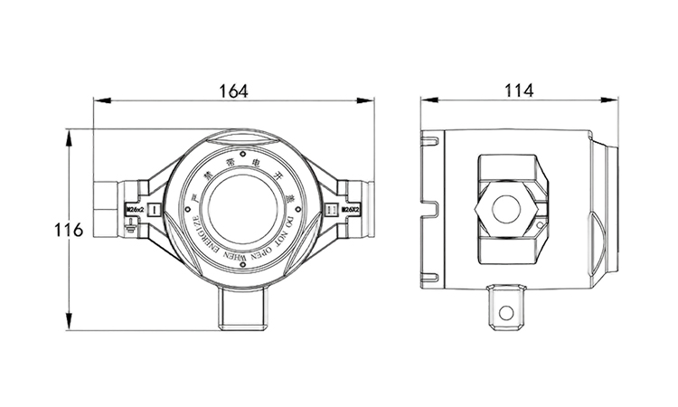 火焰探测器尺寸图 火焰探测器尺寸图